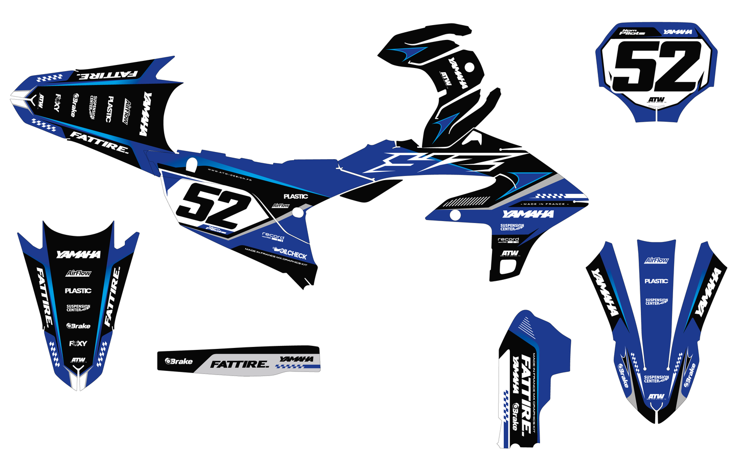 Kit déco Yamaha YZF/WRF - YMXMX003 Cyan