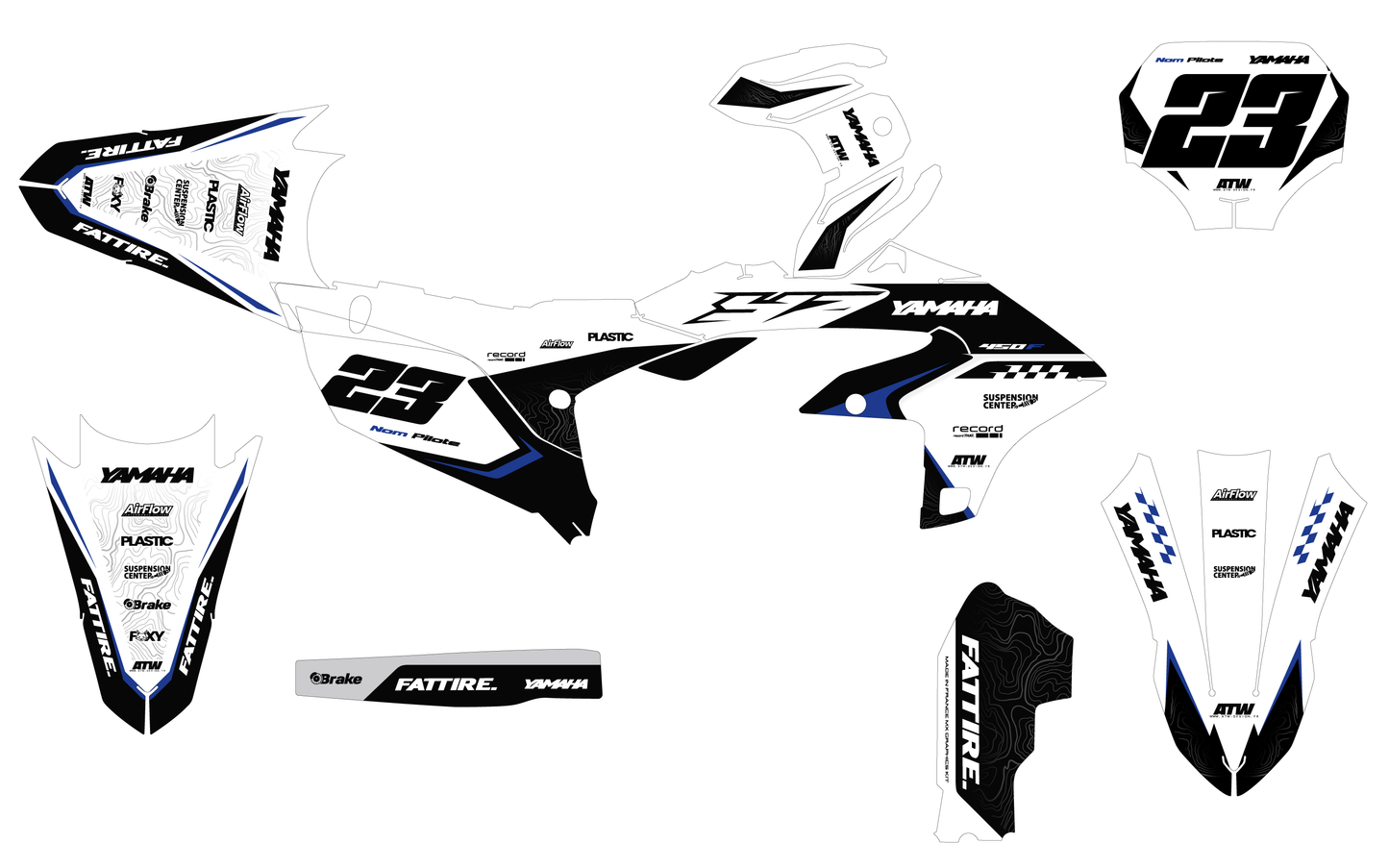 Kit déco Yamaha YZF/WRF - YMXMX006 Blanc