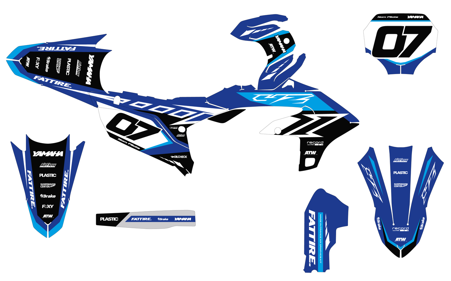 Kit déco Yamaha YZF/WRF - YMXMX008 Cyan