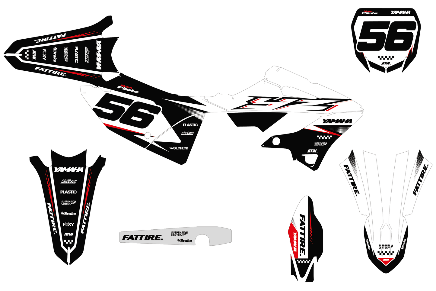 Kit déco Yamaha YZ - YMZMX001 Blanc