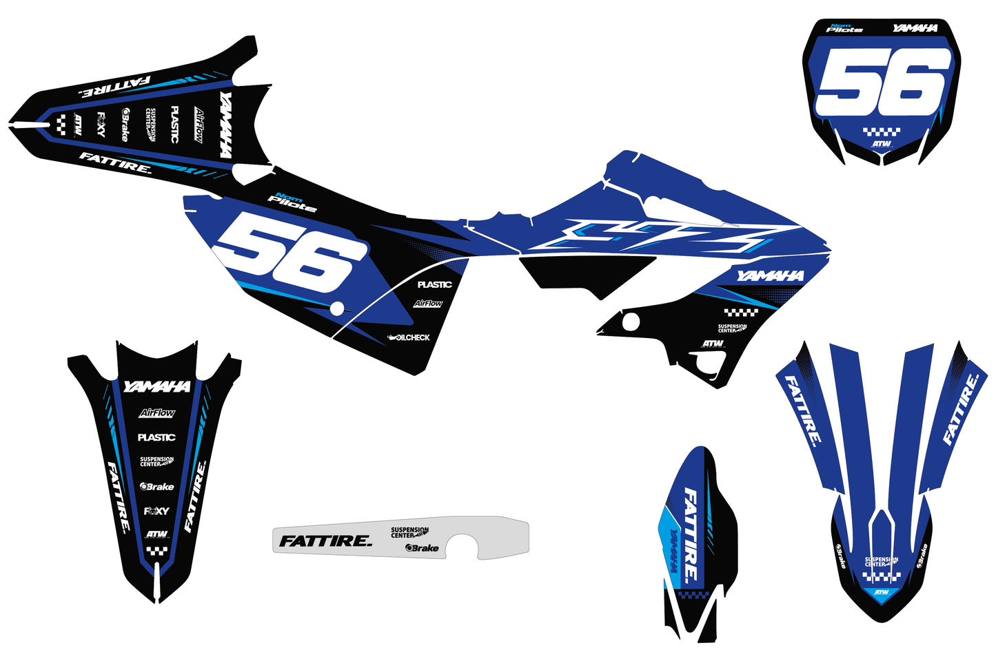Kit déco Yamaha YZ - YMZMX001 Cyan