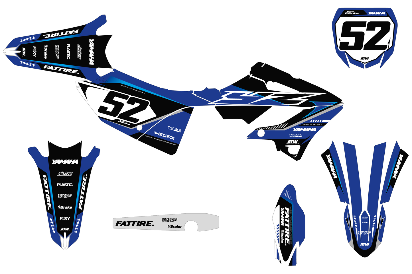 Kit déco Yamaha YZ - YMZMX003 Cyan
