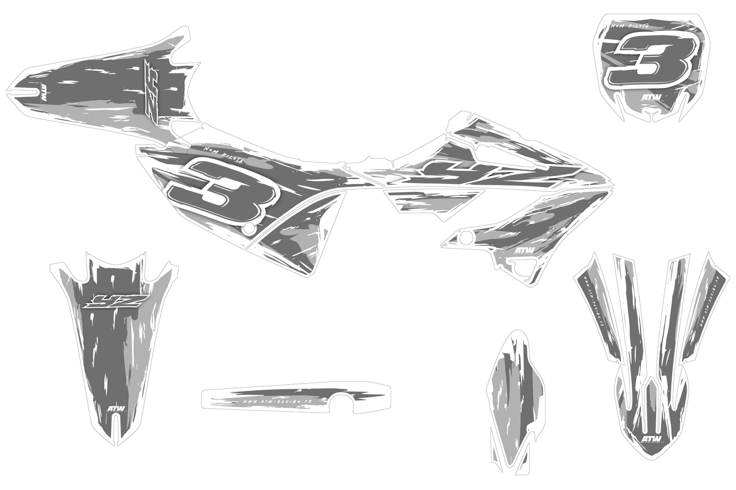 Kit déco Yamaha YZ - YMZMX004 Blanc
