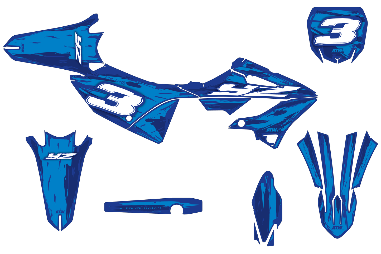 Kit déco Yamaha YZ - YMZMX004 Cyan