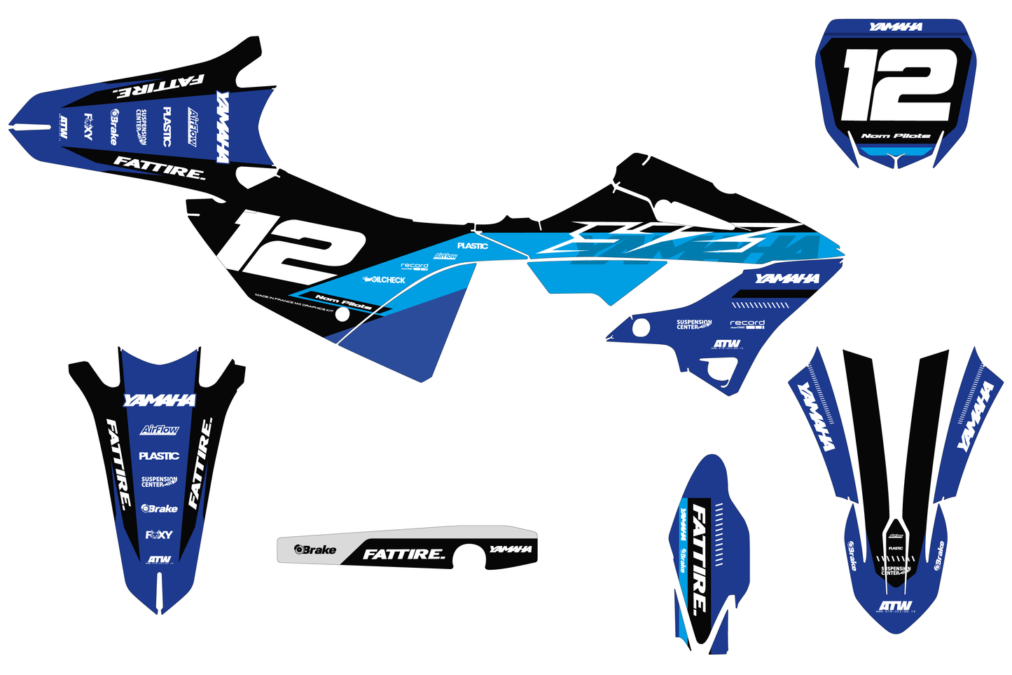 Kit déco Yamaha YZ - YMZMX005 Cyan