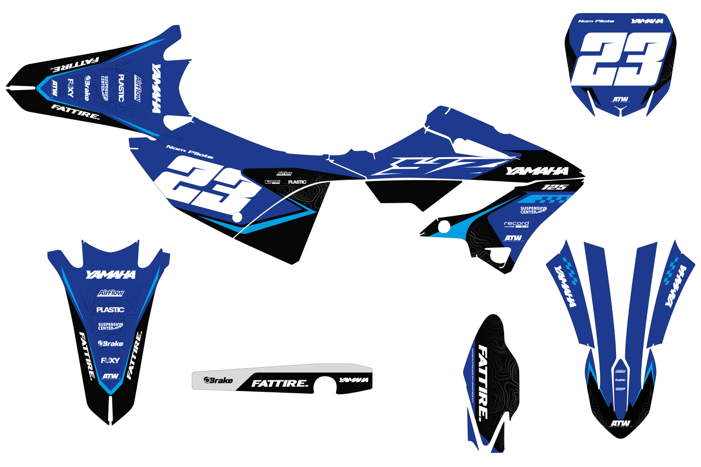 Kit déco Yamaha YZ - YMZMX006 Bleu