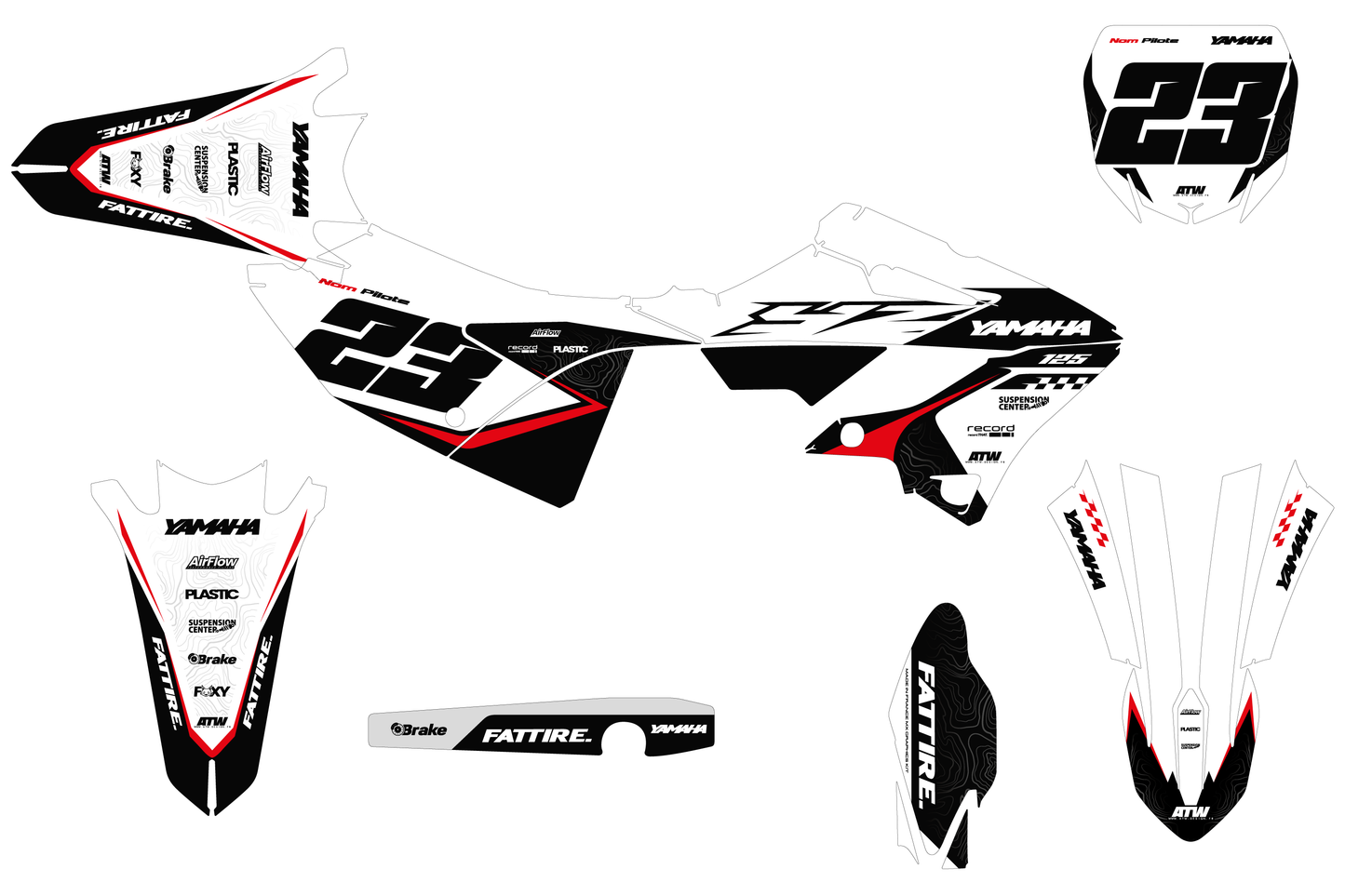 Kit déco Yamaha YZ - YMZMX006 Rouge