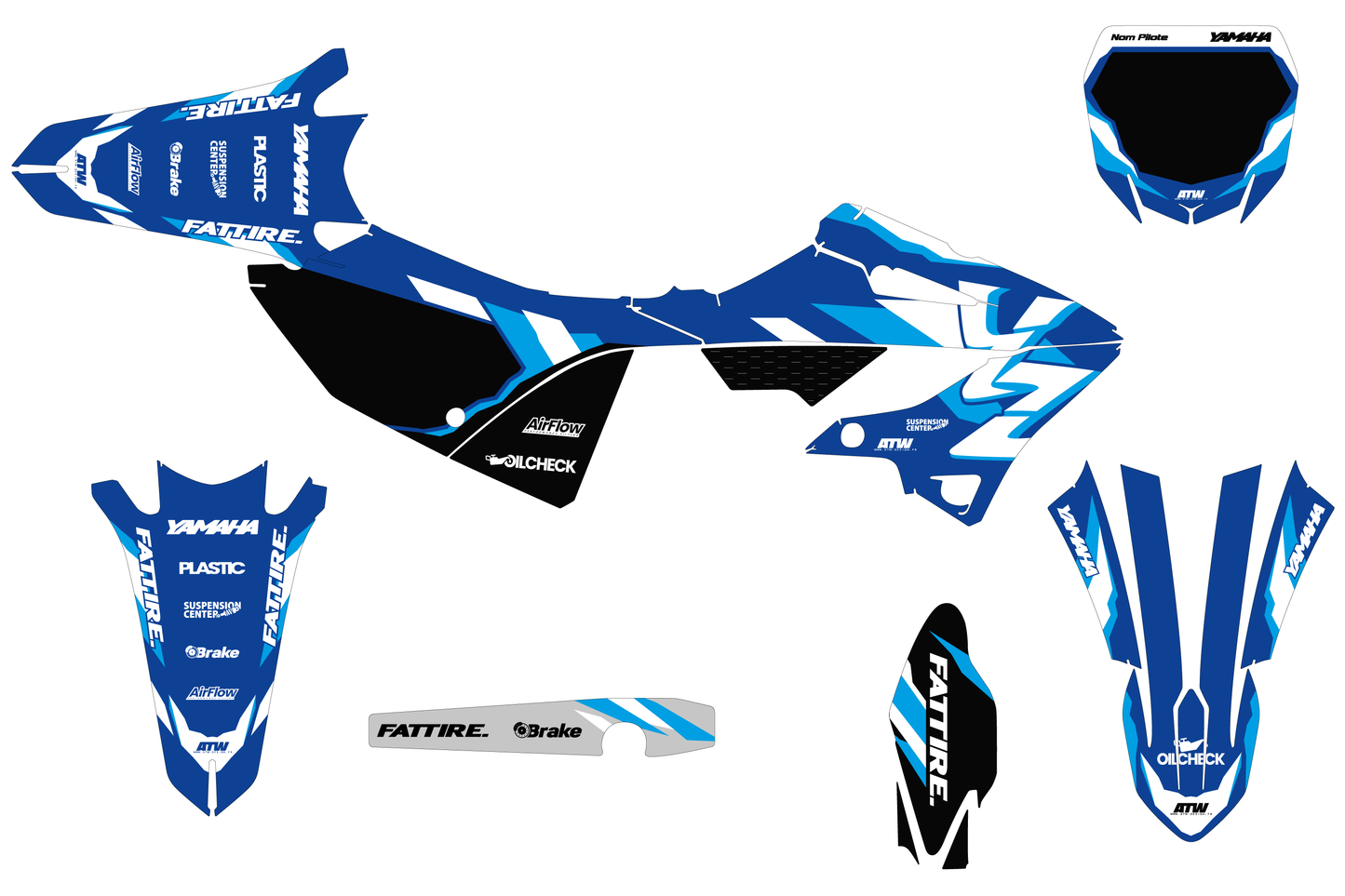 Kit déco Yamaha YZ - YMZMX007 Bleu