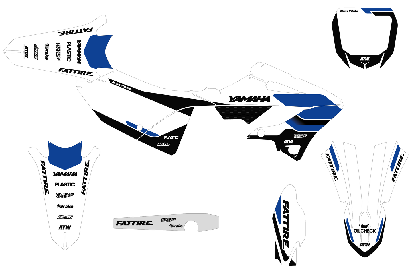 Kit déco Yamaha YZ - YMZMX010 Bleu