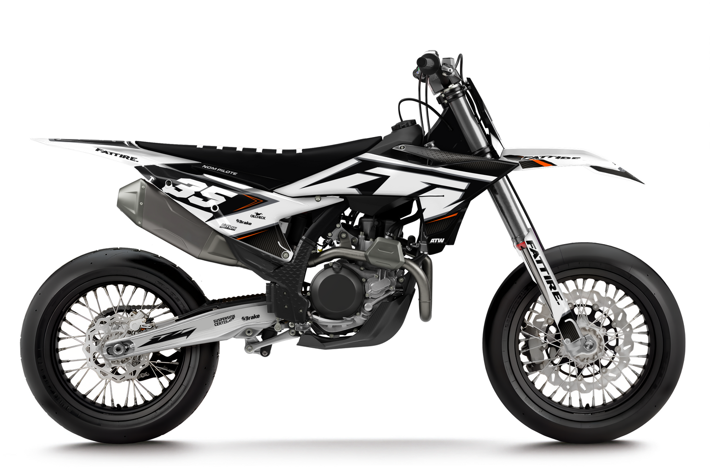Kit déco KTM 450 SMR - KKTSM007 Blanc