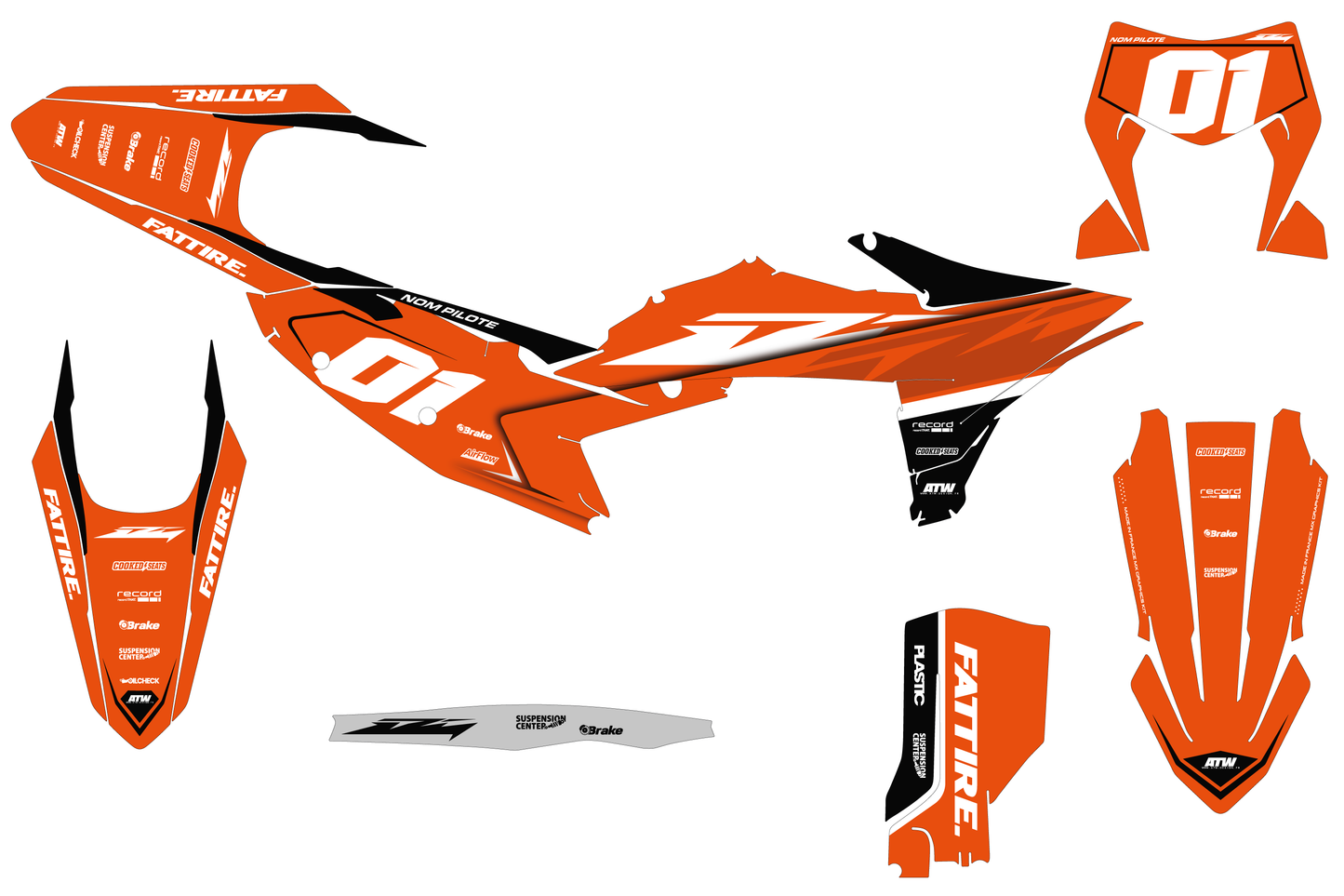 KTM SX / SX-F motocross graphics kit - Spike Orange