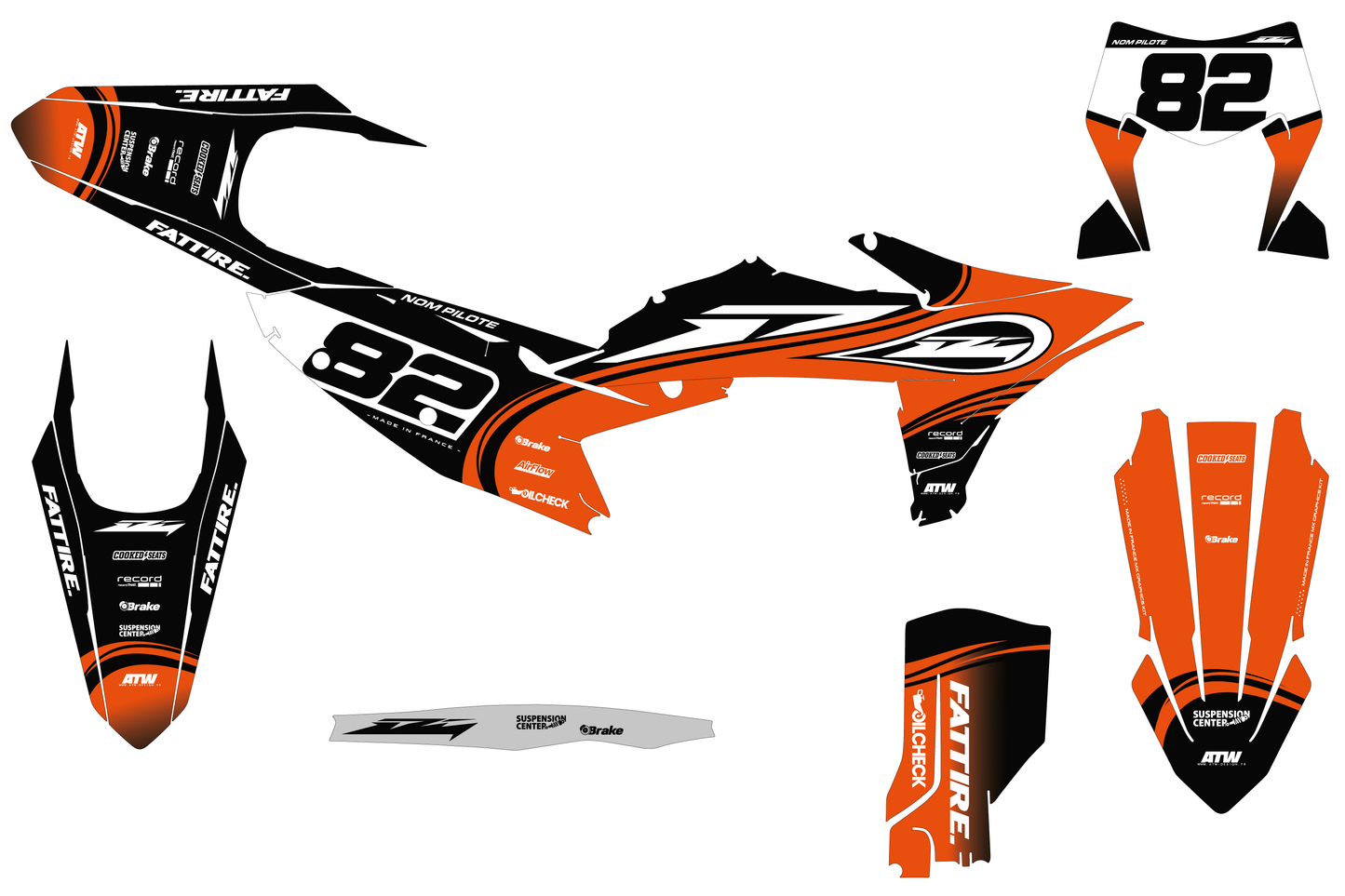 KTM SX / SX-F motocross graphics kit - Spike Orange