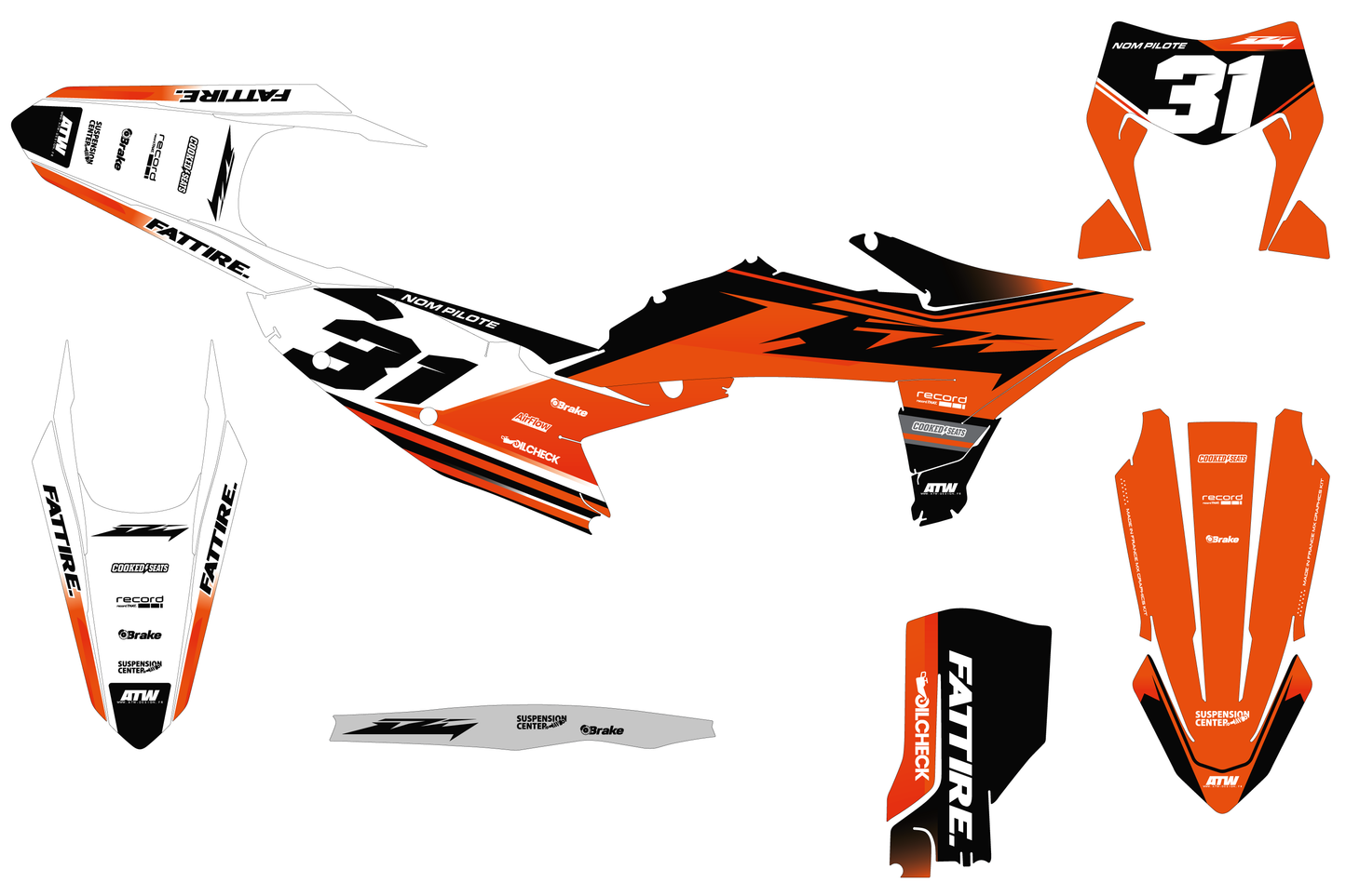 KTM SX / SX-F motocross graphics kit - Spike Orange