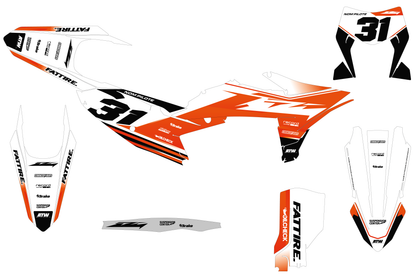 KTM SX / SX-F motocross graphics kit - Spike Orange