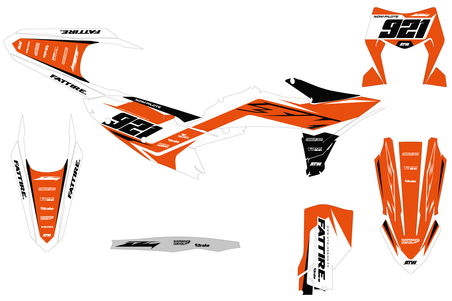 Kit déco KTM SX/SXF/EXC/EXCF - KKTSE005 Orange