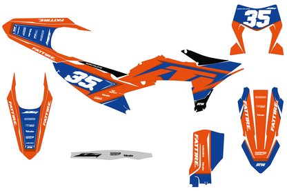 Kit déco KTM SX/SXF/EXC/EXCF - KKTSE007 Bleu