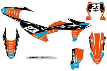 Kit déco KTM SX/SXF/EXC/EXCF - KKTSE010 Cyan