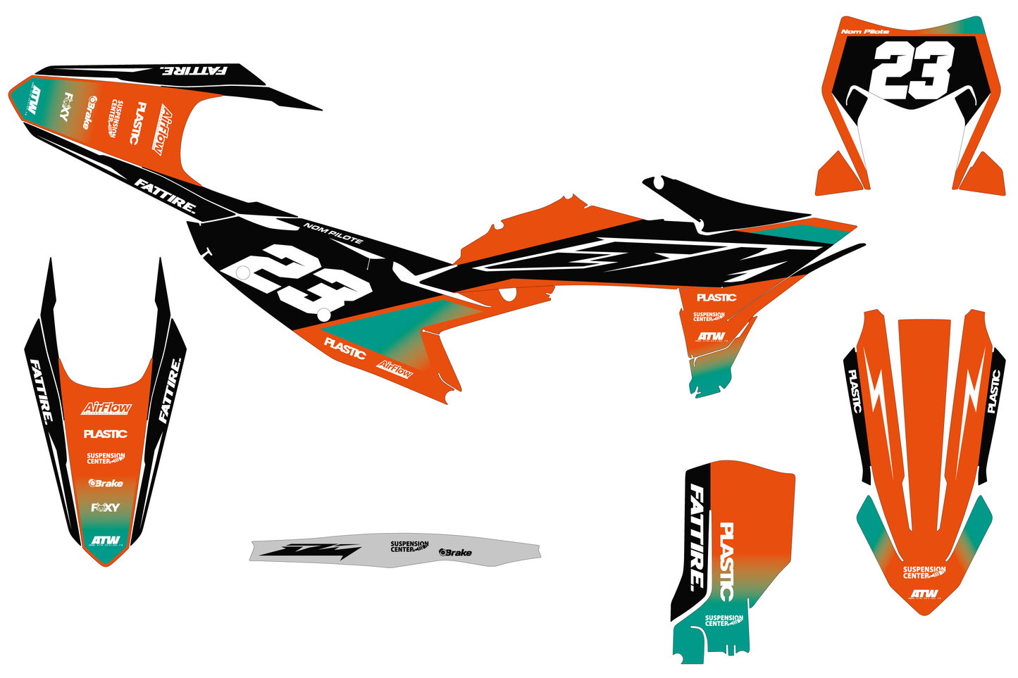 KTM SX / SX-F motocross graphics kit - Spike Orange