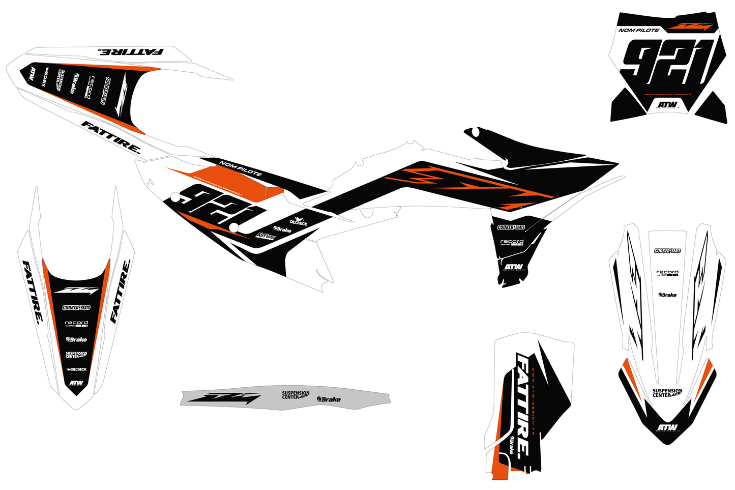 KTM SX / SX-F motocross graphics kit - Spike Orange