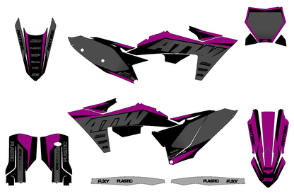 Kit déco Motocross "BIG" Pour KTM SX-SXF Violet