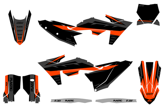 Kit déco Motocross "RIFT" Pour KTM SX-SXF Noir