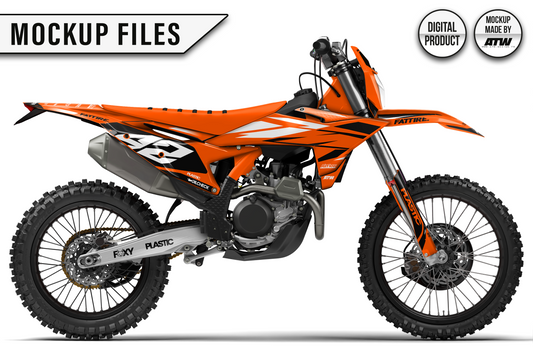 KTM 450 EXC / EXC-F 2026 Mockup – PSD &amp; AI