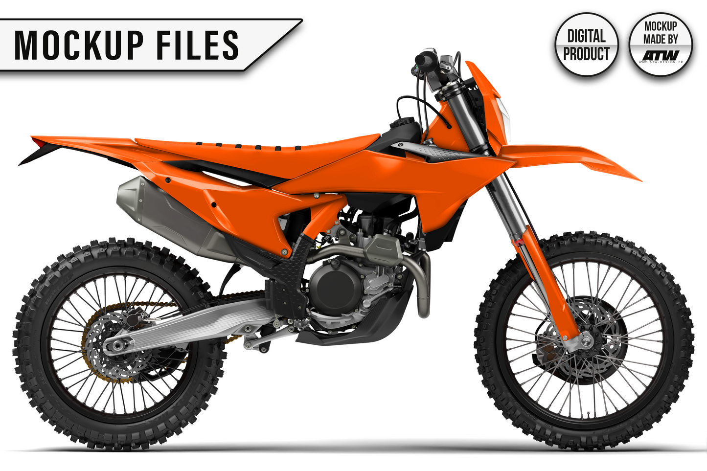 KTM 450 EXC / EXC-F 2026 Mockup – PSD &amp; AI