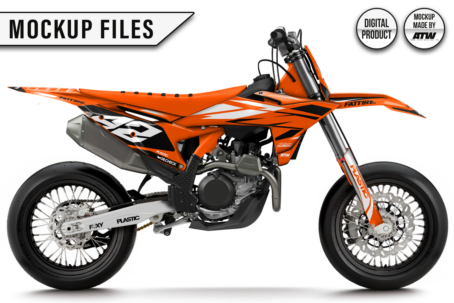 KTM 450 SMR 2025-2026 Mockup – PSD &amp; AI