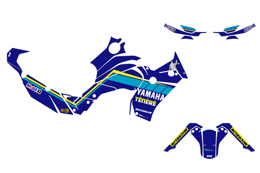Kit déco Moto “Vintage” Yamaha 700 Tenere Bleu