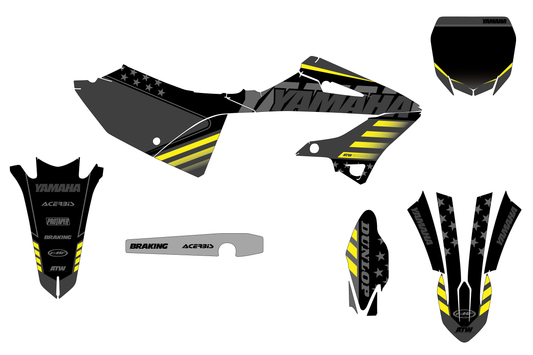 Kit déco motocross “Country” Yamaha 250 YZ Jaune