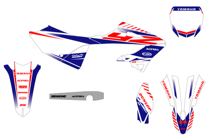 Kit déco motocross “Lines” Yamaha 250 YZ Blanc