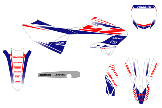Kit déco motocross “Lines” Yamaha 250 YZ Blanc