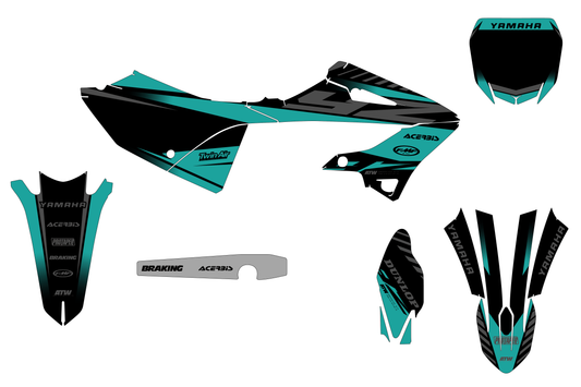 Kit déco motocross “Lines” Yamaha 250 YZ Turquoise