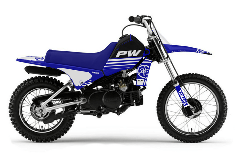 Kit déco motocross “Stripe” Yamaha PW 80 Bleu - ATW DESIGN