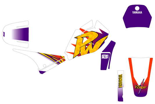 Kit déco motocross “Vintage” Yamaha PW 80 Violet